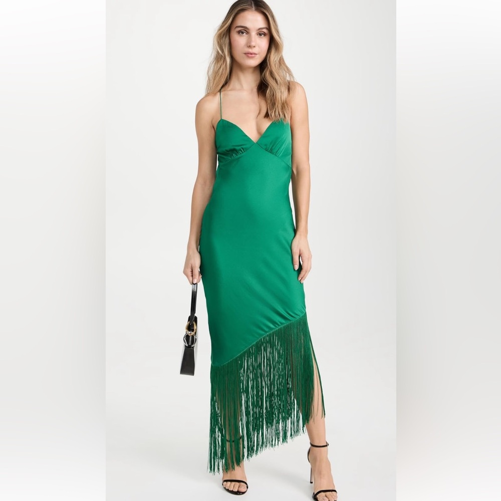 Elegant Green Fringe Dress